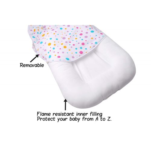  YGJT Baby Lounger Bed Bassinet for Baby Shower Gift Portable Infants Crib for 0-6 Months Cotton, Removable...