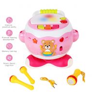 YGJT Baby Music Activity Cube Play Center, Kids Musical Singing Sensory Drum Toys, Electronic Toys Lights & Sounds, Early Educational Development Gift for 1, 2, 3 Year,Infants,Todd