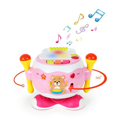  YGJT Baby Music Activity Cube Play Center, Kids Musical Singing Sensory Drum Toys, Electronic Toys Lights & Sounds, Early Educational Development Gift for 1, 2, 3 Year,Infants,Todd