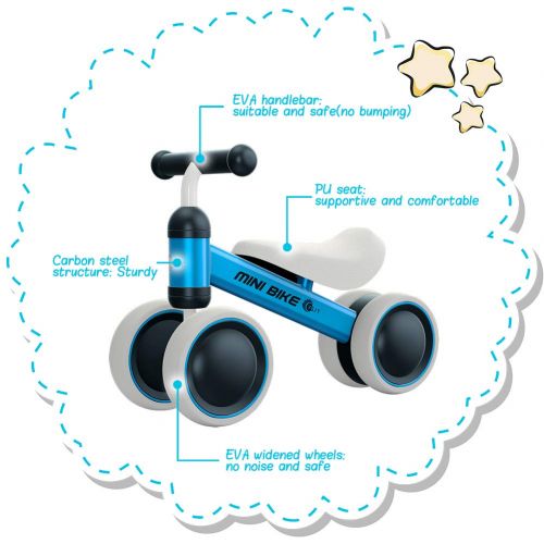  YGJT Baby Balance Bikes Bicycle Baby Walker Toys Rides for 1 Year Boys Girls 10 Months-24 Months Babys First Bike First Birthday Gift Blue