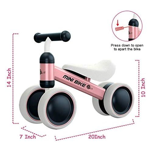  [아마존베스트]YGJT Baby Balance Bikes Bicycle Baby Walker Toys Rides for 1 Year Boys Girls 10 Months-24 Months Babys First Bike First Birthday Gift Pink