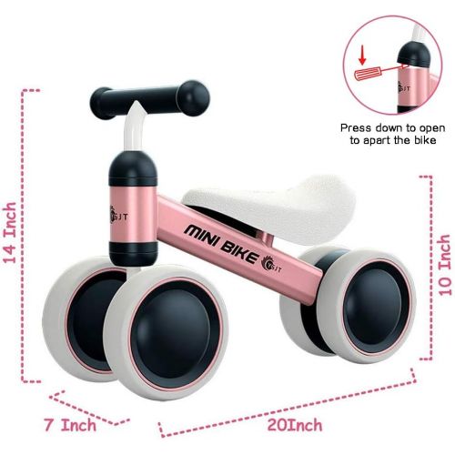  [아마존베스트]YGJT Baby Balance Bikes Bicycle Baby Walker Toys Rides for 1 Year Boys Girls 10 Months-24 Months Babys First Bike First Birthday Gift Pink