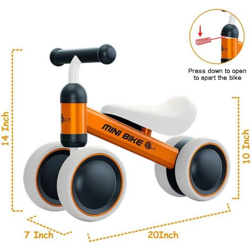  [아마존베스트]YGJT Baby Balance Bikes Bicycle Baby Walker Toys Rides for 1 Year Boys Girls 10 Months-24 Months Babys First Bike First Birthday Gift Orange