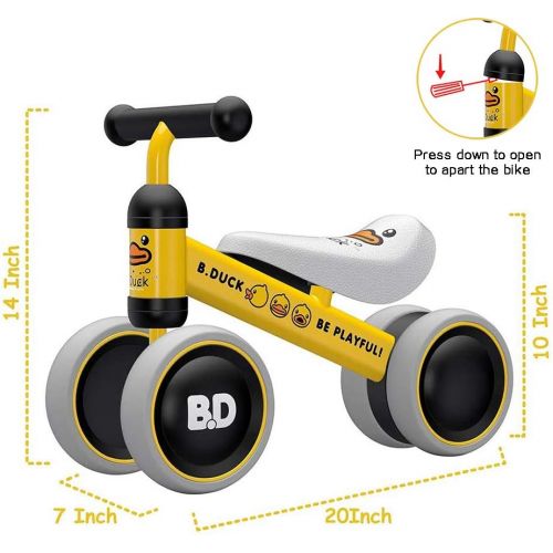  [아마존베스트]YGJT Baby Balance Bikes Bicycle Baby Walker Toys Rides for 1 Year Boys Girls 10 Months-24 Months Babys First Bike First Birthday Gift Yellow Duck