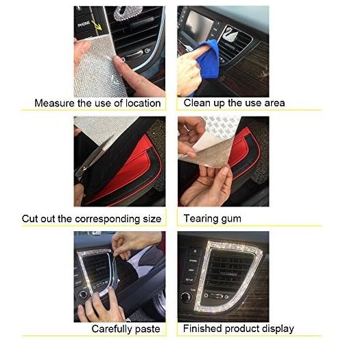  ygmoner 9000pcs Bling Crystal Rhinestone 9.4 x 7.9 DIY Car Decoration Sticker (Sliver)