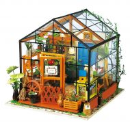 YGR Imagine 3D DIY House Model Kit Greenhouse with LED Light Kit - Miniature Dollhouse Build It Yourself Kit for Hobbyists and Enthusiasts Wooden Gifts for Adults Kids Teens