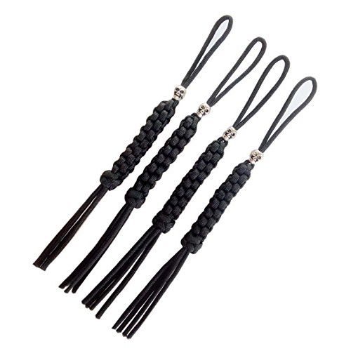  YHAN Paracord Square Weave Knife Lanyard with Skull Alloy Bead-4 Pack