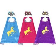 YHUA Party Cosplay Unicorn Cape Kids Costume Party Mask Pack of 3