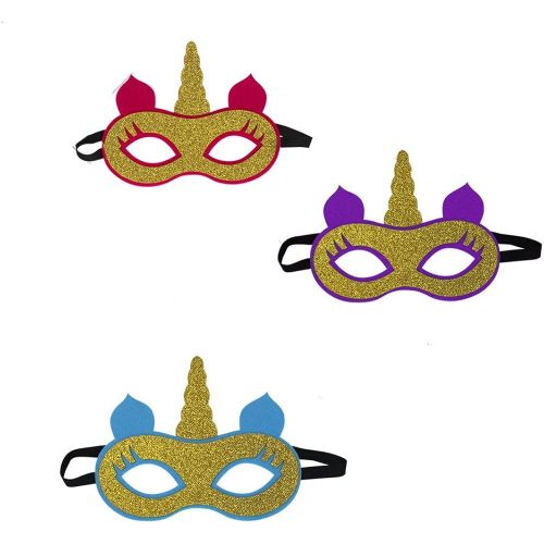  YHUA Party Cosplay Unicorn Cape Kids Costume Party Mask Pack of 3