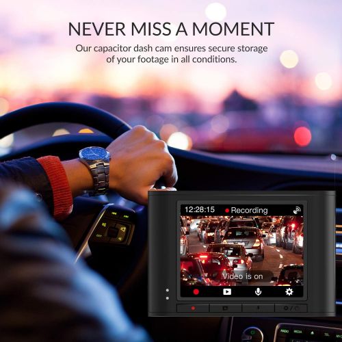  [아마존 핫딜] YI Nightscape Dash Cam, 1080p Smart Wi-Fi Car Camera with Heat-Resistant Supercapacitor, Superb Night Vision, Sony Sensor, 140° FOV, 2.4”Screen, Phone App - Black