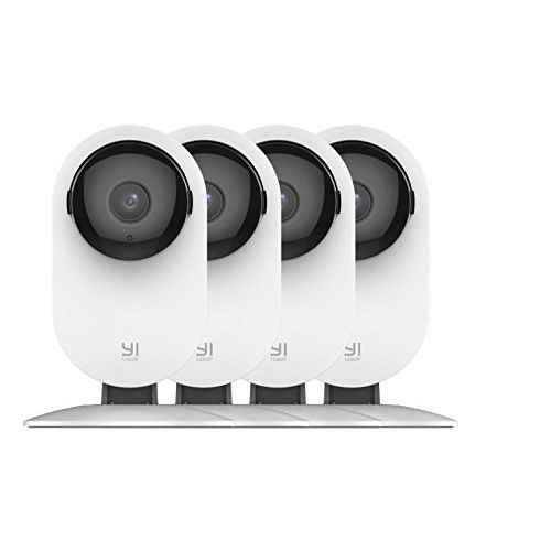  YI 4pc Home Camera, 1080p Wireless IP Security Surveillance System with Night Vision, Baby Monitor on iOS, Android App - Cloud Service Available