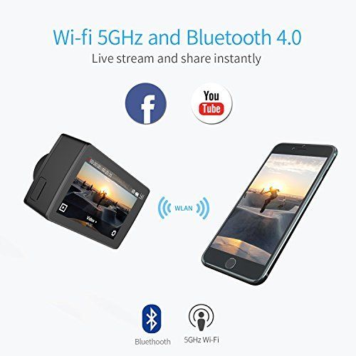  YI Technology YI 4K Action Kamera Set mit Selfie Stick & Bluetooth Fernbedienung-Weiss