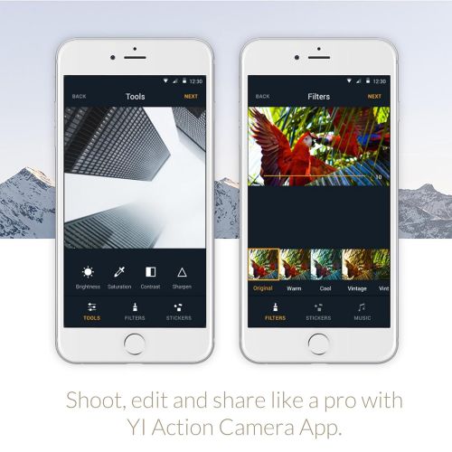  YI Technology YI 4K Action Kamera Set mit Selfie Stick & Bluetooth Fernbedienung-Weiss