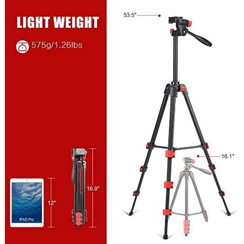  YIDOBLO ZOMEI T90 Lightweight Tripod Professional Bluetooth Remote Control Tripode Stand with Phone Holder for Camera Gopro Smartphone (ZOMEi T90 RED)