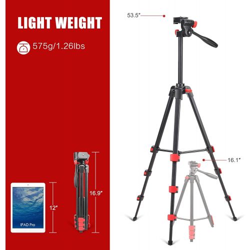  YIDOBLO ZOMEI T90 Lightweight Tripod Professional Bluetooth Remote Control Tripode Stand with Phone Holder for Camera Gopro Smartphone (ZOMEi T90 RED)