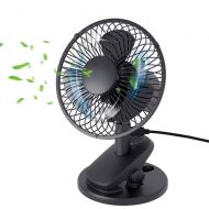 YIHUNION Oscillating Desk Clip on USB Fan, 2 in 1 Personal USB Powered Fan Desktop Table Cooling Portable Fan with 3 Speeds for Office, Dorm, Libraries and Bedroom