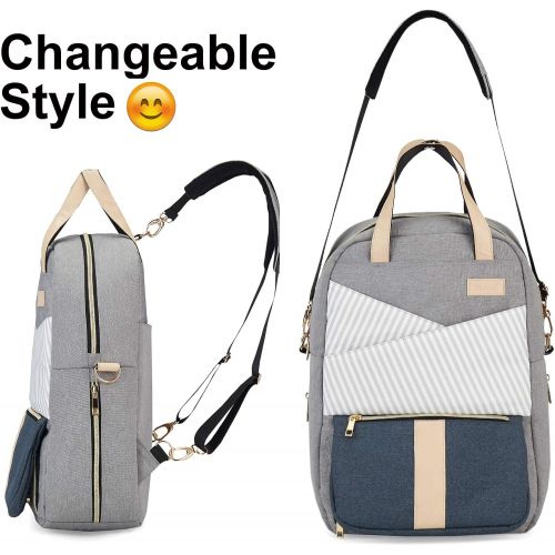  [아마존베스트]YILANE Diaper Backpack for Mom Daily Outing, Baby Bags for Mom USB Charging Port with Changeable Stroller...