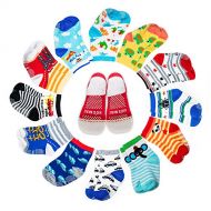 [아마존베스트]YIMALER Yimaler 12-Pack Anti-Slip Cotton Baby Socks Cute Animal Printed Ankle Socks with Grip for 12-36 Months Kids Soft Cartoon Socks for Toddler Boys & Girls …