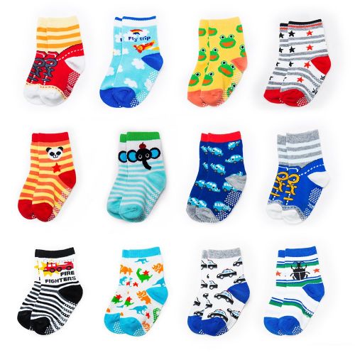  [아마존베스트]YIMALER Yimaler 12-Pack Anti-Slip Cotton Baby Socks Cute Animal Printed Ankle Socks with Grip for 12-36 Months Kids Soft Cartoon Socks for Toddler Boys & Girls …