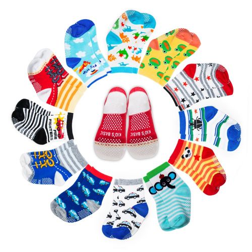  [아마존베스트]YIMALER Yimaler 12-Pack Anti-Slip Cotton Baby Socks Cute Animal Printed Ankle Socks with Grip for 12-36 Months Kids Soft Cartoon Socks for Toddler Boys & Girls …