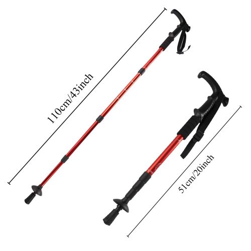  YINASI Walking Trekking Poles, 2 Pack Collapsible Hiking Walking Sticks with Anti-Shock and Quick Lock System for Hiking, Camping, Mountaining, Backpacking, Walking, Trekking Blue