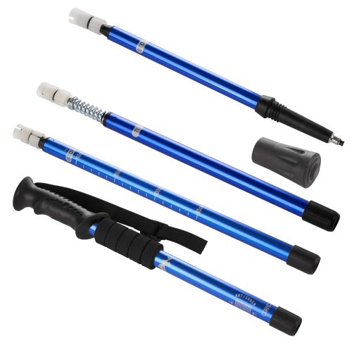  YINASI Walking Trekking Poles, 2 Pack Collapsible Hiking Walking Sticks with Anti-Shock and Quick Lock System for Hiking, Camping, Mountaining, Backpacking, Walking, Trekking Blue