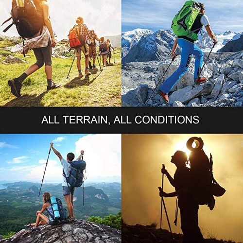  YINASI Walking Trekking Poles, 2 Pack Collapsible Hiking Walking Sticks with Anti-Shock and Quick Lock System for Hiking, Camping, Mountaining, Backpacking, Walking, Trekking Blue