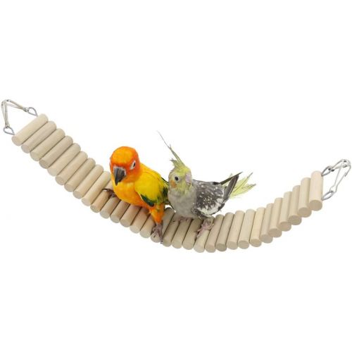  YINGGE Bird Pet Ladders, Parrot Climbing Ladder Bridge Wood Chewing Hanging Standing Swings Toys for Small Medium Parrots Parakeets, Cockatiels, Lovebirds, Sun Conures, Caique, Fin