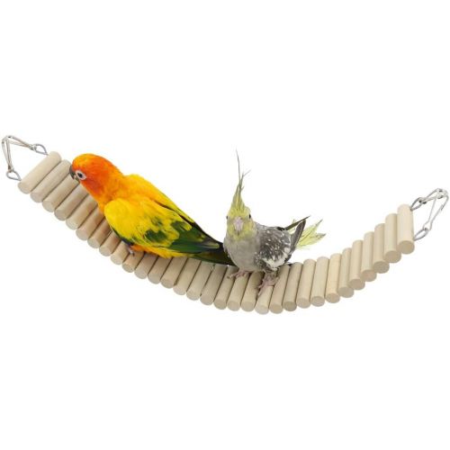  YINGGE Bird Pet Ladders, Parrot Climbing Ladder Bridge Wood Chewing Hanging Standing Swings Toys for Small Medium Parrots Parakeets, Cockatiels, Lovebirds, Sun Conures, Caique, Fin