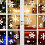 YINGXIANG 180 PCS Christmas Decorations Stickers Snowflakes Window Clings Reusable Winter White Wonderland Decal Decor Ornaments Holiday Party Supplies
