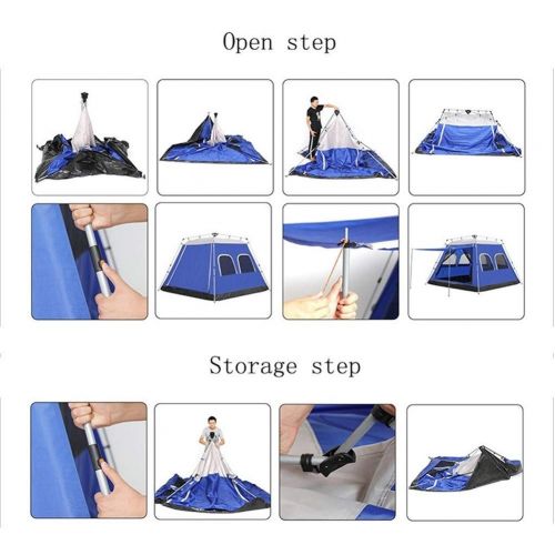  YINISI Tent Automatic Pop Up Large Single Layer Sunshade Waterproof Oxford Cloth Blue Outdoor Camping Hiking