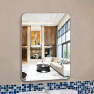 YIRE Bathroom mirror Frameless Bathroom Mirror Wall Hanging, Bathroom Vanity Rectangular Mirror, HD Explosion-Proof Rounded Wall Dressing Mirror (Color : Vertical, Size : 7090cm)