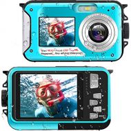 YISENCE Waterproof Digital Camera Underwater Camera Full HD 2.7K 48 MP Video Recorder Selfie Dual Screens 16X Digital Zoom Flashlight Waterproof Camera for Snorkeling (DV806)
