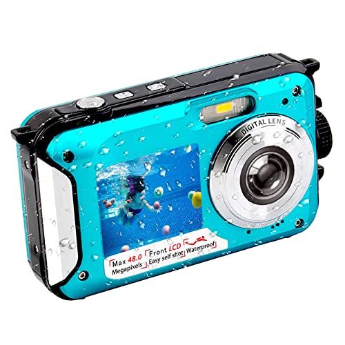  YISENCE Underwater Camera FHD 2.7K 48 MP Waterproof Digital Camera Selfie Dual Screen Full-Color LCD Displays Waterproof Digital Camera for Snorkeling (806BC)