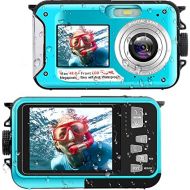 [아마존베스트]YISENCE Waterproof Digital Camera Underwater Camera Full HD 2.7K 48 MP Video Recorder Selfie Dual Screens 16X Digital Zoom Flashlight Waterproof Camera for Snorkeling