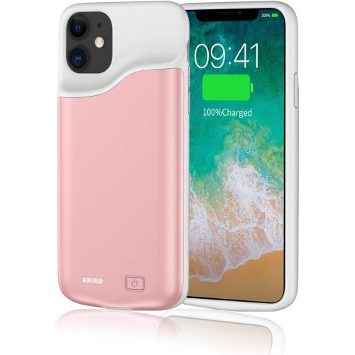  [아마존베스트]Battery Case for iPhone 11，YISHDA 2020 Upgraded [6000mAh] Protective Portable Charging Case，Rechargeable Charging Case, External Charging Cover (6.1 inch) Pink