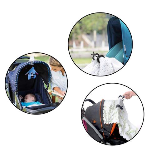  YISSCEN Cup Holder for Stroller, Yisscen Pram Cup Holder with Two Clips and One Hook - Adjustable Drink Universal Cup Holder Perfect for Stroller, Pushchair, Bikes and Wheelchair