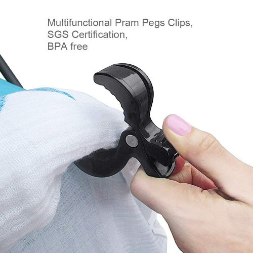  YISSCEN Cup Holder for Stroller, Yisscen Pram Cup Holder with Two Clips and One Hook - Adjustable Drink Universal Cup Holder Perfect for Stroller, Pushchair, Bikes and Wheelchair