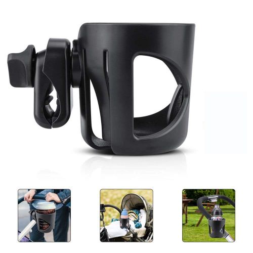  YISSCEN Cup Holder for Stroller, Yisscen Pram Cup Holder with Two Clips and One Hook - Adjustable Drink Universal Cup Holder Perfect for Stroller, Pushchair, Bikes and Wheelchair