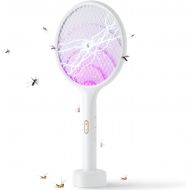 YISSVIC Electric Fly Swatter 4000V Bug Zapper Racket Dual Modes Mosquito Killer with Purple Mosquito Light Rechargeable for Indoor and Outdoor Home Office Backyard Patio Camping (1