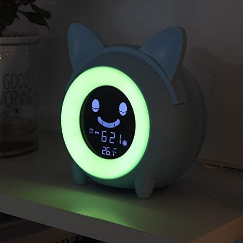  [아마존베스트]YISUN Kids Alarm Clock, Childrens Sleep Trainer, OK to Wake Clock for Bedroom Cute Digital Clock with Temperature , 5 Colors Smart Night Light Clock Teaching Boys Girls When to Wake Up (