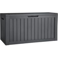 YITAHOME 80 Gallon Resin Deck Box, Outdoor Lockable Storage Box for Patio Furniture, Waterproof Patio Deck Box for Cushions, Pool Supplies, Sports Equipment and Garden Tools, Black