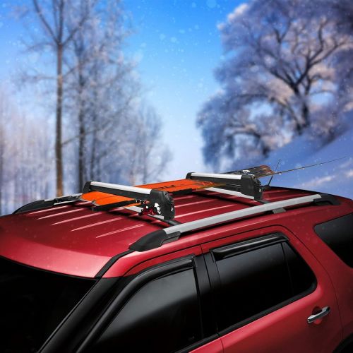  YITAMOTOR 22 Aluminum Universal Ski Rack Snowboard Roof Racks, Ski Board Car Roof Carrier Snowboard Car Racks