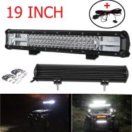 YITAMOTOR LED Light Bar with Wiring 19 inch 270W Triple Row Super Bright Spot Flood Combo Front Fog Lights Driving for Outdoor Automotive Off Road Vehicles Golf Cart Boat ATVs Heavy Duty Equ