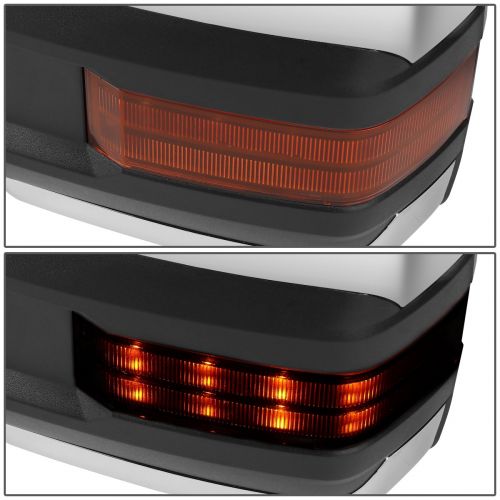  YITAMOTOR For Chevy Silverado Tahoe/GMC Sierra Yukon Chrome Powered Heated Tow Mirrors Amber LED Turn Signal Lights