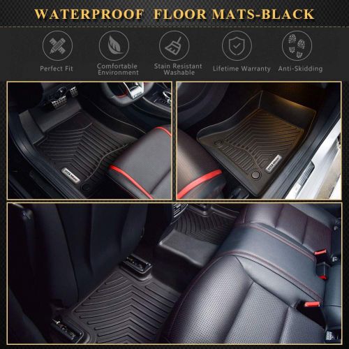  YITAMOTOR Waterproof Floor Mats Compatible for 2016-2018 Jeep Cherokee (NOT Compatible for Jeep Grand Cherokee), All Weather Heavy Duty Floor Protection for Car - Black