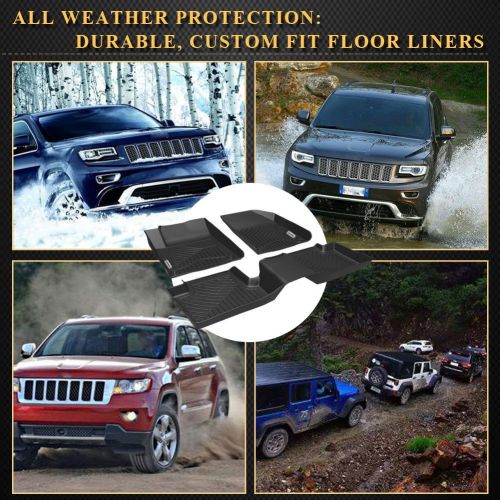  YITAMOTOR Waterproof Floor Mats Compatible for 2016-2018 Jeep Cherokee (NOT Compatible for Jeep Grand Cherokee), All Weather Heavy Duty Floor Protection for Car - Black