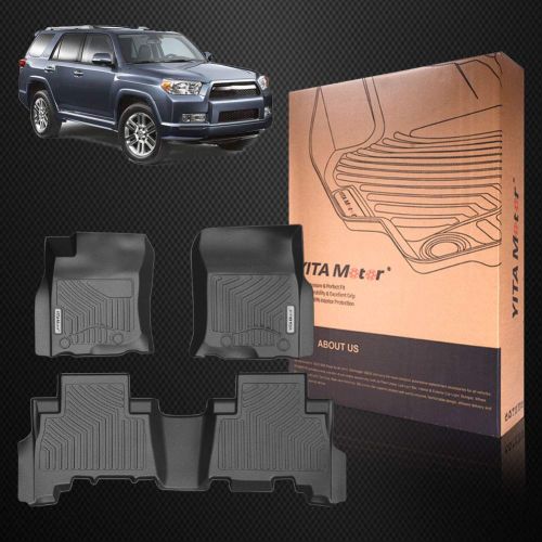  YITAMOTOR Floor Mats Compatible for 2013-2019 Toyota 4Runner / 2014-2019 Lexus GX460,Includes 1st & 2nd Row All Weather Custom Fit Floor Liners