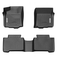 YITAMOTOR Floor Mats Compatible for 2016 2017 Toyota Tacoma Double Cab with Automatic Transmission, 1st & 2nd Row All Weather Protection Floor Liners (No Manual Transmission, No Ac