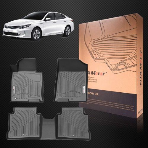  YITAMOTOR Waterproof Floor Mats Compatible for 2016-2019 Kia Optima / 2015-2019 Hyundai Sonata, All Weather Heavy Duty Floor Liners for Car - Black